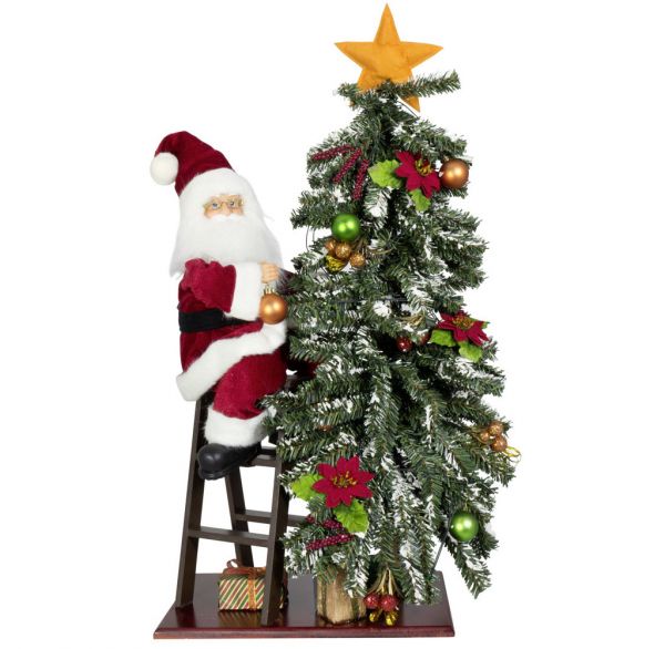 Weihnachtsmann 80cm mit Baum und LED