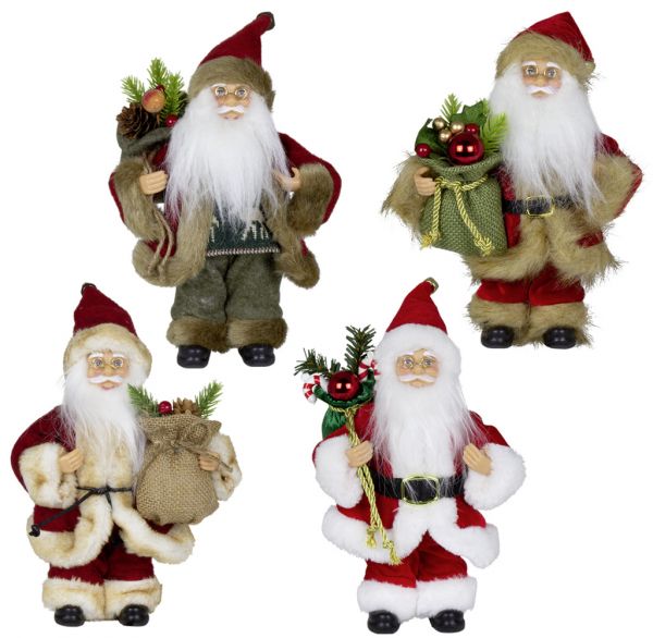 Weihnachtsmann 22cm, 4er Set, 4 Designs